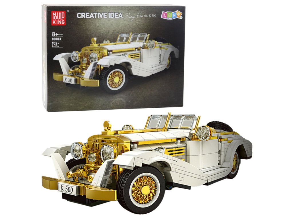 Stavebnice Vintage Auto K500 Bílá-Zlatá 952 dílů