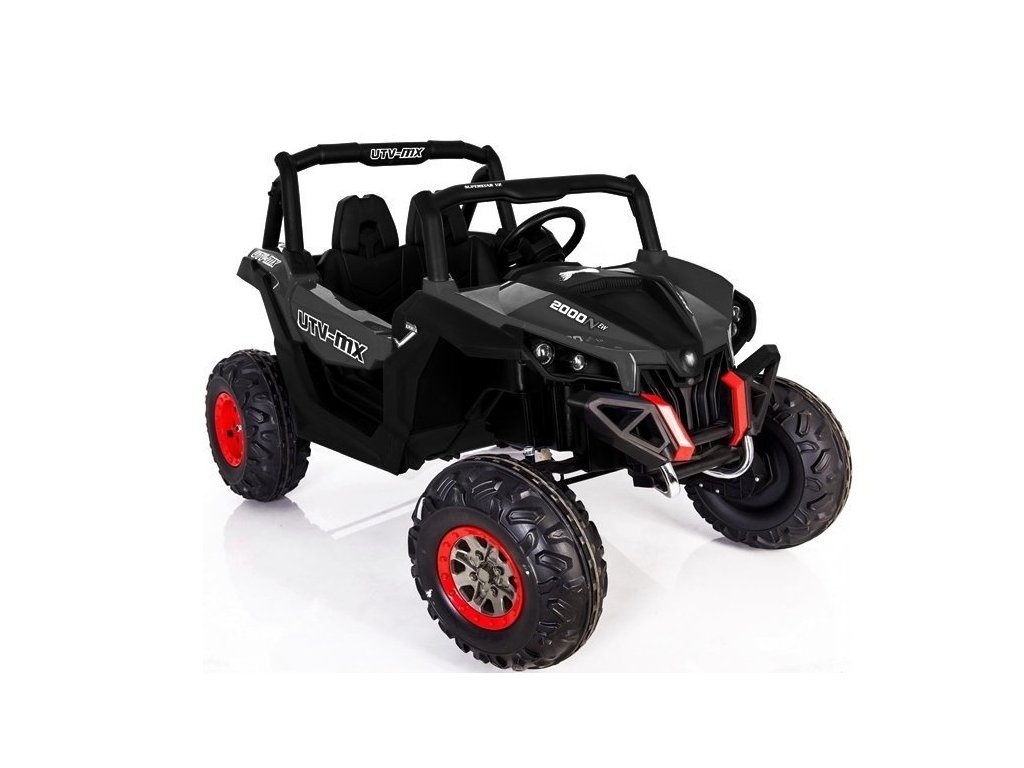 Dětský elektrický vůz Jeep XMX603 s dálkovým ovládáním a LED osvětlením - černá ekokůže