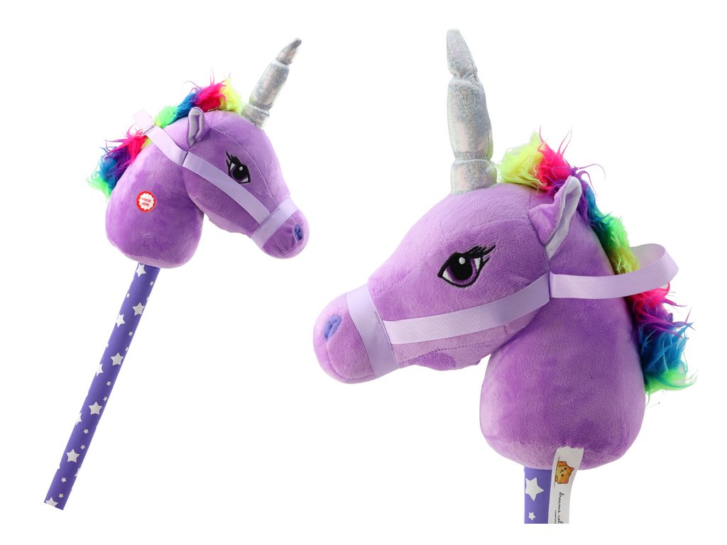 Hlava Jednorožce na Tyči Hobby Horse Fialová s Zvuky