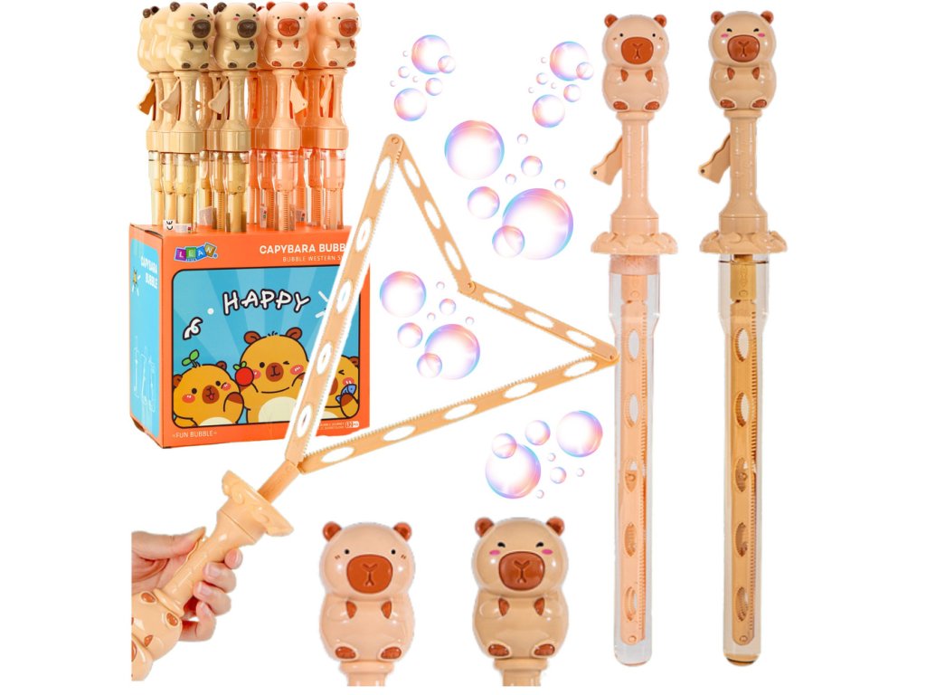 Velká rozkládací mýdlová hůlka Kapibara 49,5 cm - zábava s bublinami pro všechny věkové kategorie