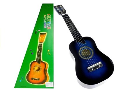 Klasická Dřevěná Kytara s Trsátkem Modrá 60 cm