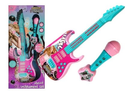 Kytara s mikrofonem Karaoke set Světla Zvuky