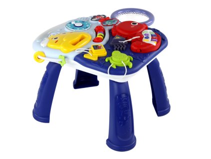 Edukativní stolek 2v1 Mořská zvířata Piano Hodiny Košík Míčky