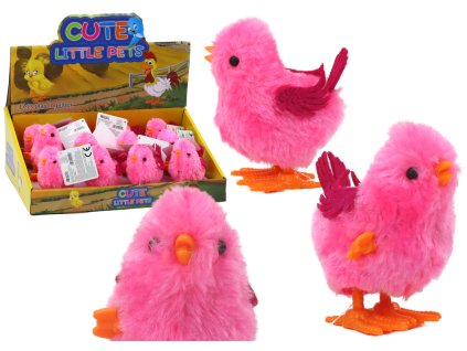 Skákající Kuře Hračka Natahovací Figurka Růžová