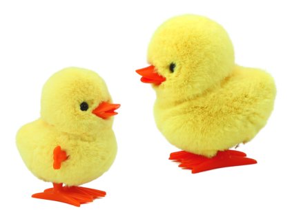 Skákající Kuře Natahovací Plyšová Hračka Dekorace Žlutá