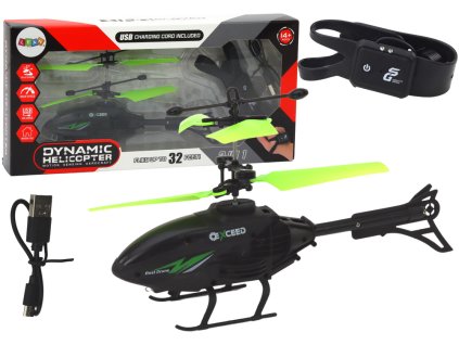 Helikoptéra Ovládaná Rukou s Černo-Zeleným Náramkem
