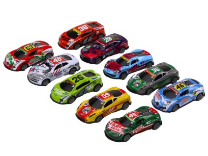 Sada Sportovních Závodních Autíček 1:64 10 ks