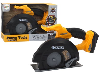 Dětská pila kotoučová hračka nástroj žlutá zvuky