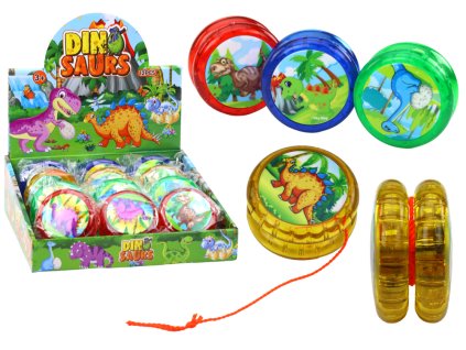 Dovednostní hračka Jojo svítící dinosauři 4 barvy