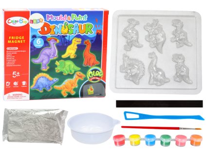 Sada Kreativní DIY Sádrové Magnety Dinosauři