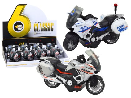 Motocykl s Třecím Pohonem Měřítko 1:10 Policejní Sportovní