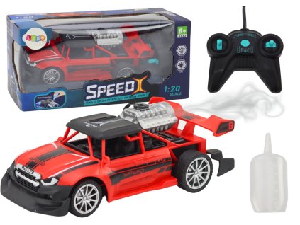 RC Autíčko na Dálkové Ovládání 1:20 Kouřový Efekt Světla Červené