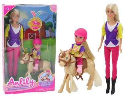 Sada Panenka Anlily s Dítětem a Poníkem Jezdecký Ranč