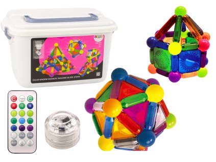 Magnetické Kostky se Světelnými Efekty v Krabici 154 Kousků