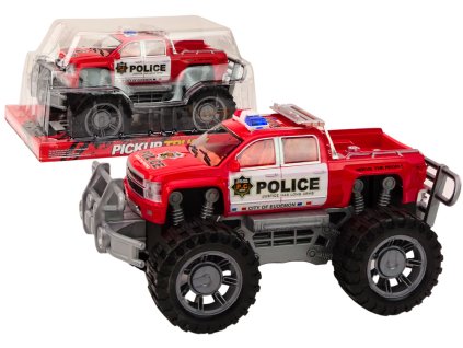 Červený Policajní Pickup Terénní Auto s Pohonem