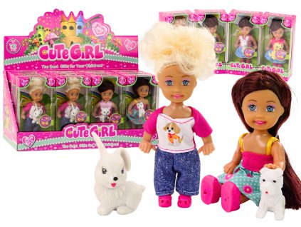 Mini Panenka Dlouhé Vlasy Barevný Obleček Zvířátko