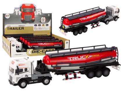 Nákladní Vůz S Přívěsem Cisternou TIR 1:24 Nákladní Auto Světla Zvuky