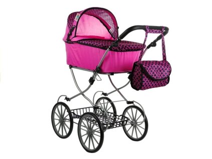 Kočárek pro panenky Alice Retro, Velký, Hluboký, Taška
