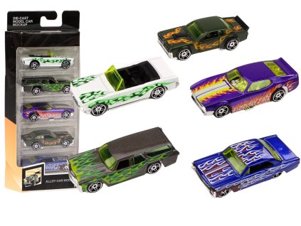 Sada Kovových Auteček 1:64 5 Kusů