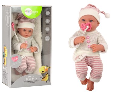 Panenka Miminko Svetr Čepička Prokládaná Dudlík Růžová