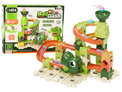 Stavebnice Kuličková Dráha Dinosaurus 9 Úrovní 60 Ks
