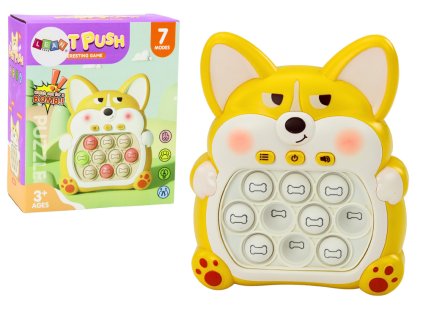 Dovednostní Hra Konzole Pop-It Liška 7 Herních Režimů Žlutá Senzorická