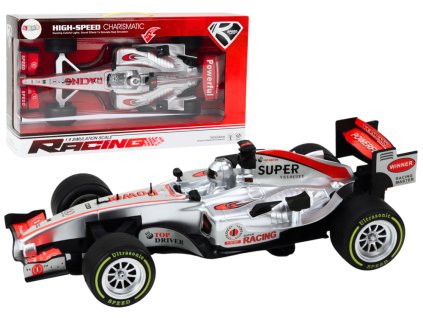Závodní Sportovní Auto s Pohonem 1:9 Stříbrná Zvuky