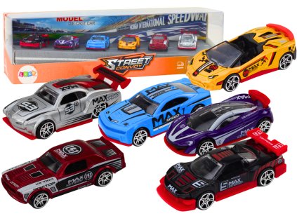 Sada Kovové Sportovní Autíčka 1:64 Mix 6 ks