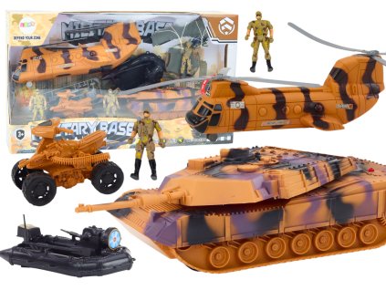 Vojenská Sada Tank Vojenský Vrtulník Helikoptéra Výsadkář Zvuky