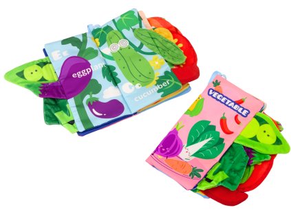 Měkká Knížka Zelenina Šustící Pískající Barevná Pro Kojence