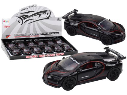 Sportovní Auto Model 1:32 Figurína Spoiler Kov Černá Zvuky