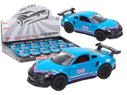 Model sportovního auta 1:32, Setrvačník, Kov, Tyrkysový