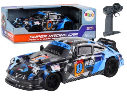 RC Auto na Dálkové Ovládání 1:18 Gumová Kola Drift Modrý