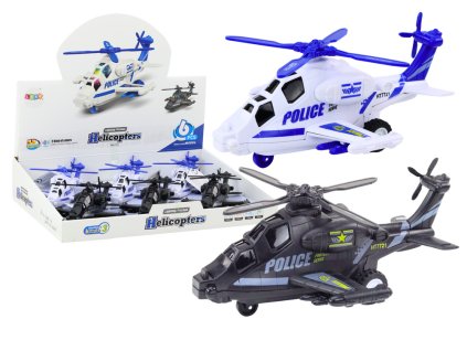 Policejní Helikoptéra Bílá nebo Černá Pohonná Setrvačníkem Světlo a Zvuk