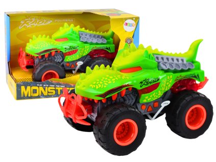 Terénní Auto Dinosaurus T-Rex Světla Zvuky Pohon Zelený