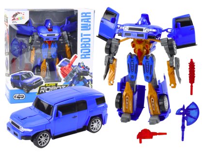 Robot Auto 2v1 Transformace Příslušenství Zbraň Modrý