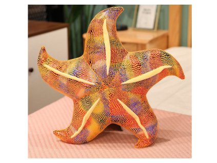 Žlutý Plyšový Polštářek Hvězdice 45 cm
