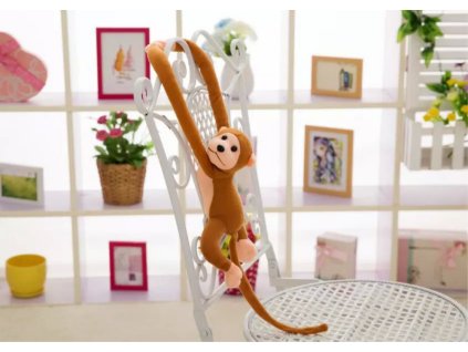 Plyšová Zvuková Opička Tmavě Hnědá 80 cm