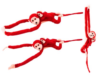 Plyšová Opice s Mládětem Červená 90 cm