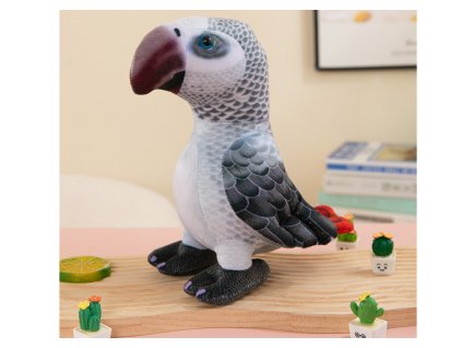 Plyšový Papoušek Šedý 20 cm