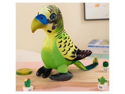 Plyšová Zelená Papoušek 20 cm