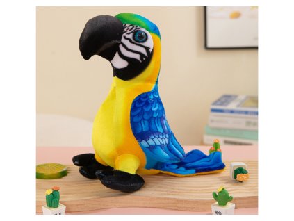 Plyšový Papoušek Žlutý 20 cm