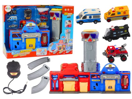 Centrum velení Hasiči Policie Hračky 2v1 6 ks vozidel