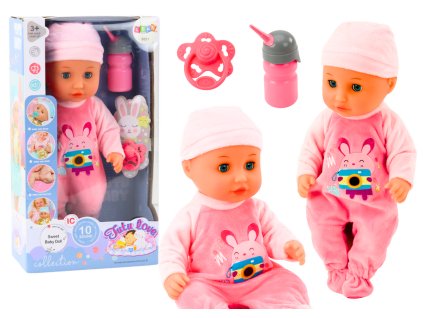 Panenka Miminko v Růžové Pyžamce Čůrací Lahvička Dudlík Zvuky