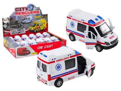 Model sanitky 1:32 Otevírací dveře Světla Zvuky Pohon Bílá