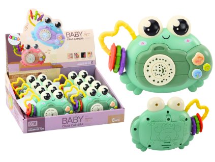 Krab Kamerka Chrastítko Projektor na Baterie Zvuky Zelený