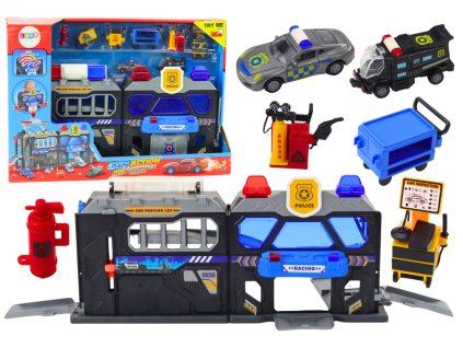 Skládací Policie Garaž v Kufru s Světly a Zvuky