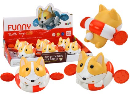 Mechanická Koupací Hračka, Natahovací Liška v Kruhu