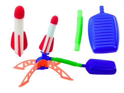 Sada: Odpalovač pěnových raket s pumpou - Modrý venkovní model