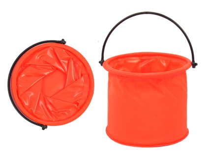 Skládací Víceúčelové PVC Kbelík do Vody Oranžový